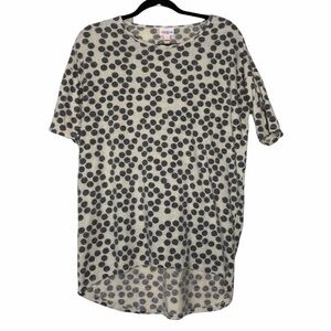 NEW - LuLaRoe Irma High-Low Top in Ivory & Gray Polka Dotted Print - Size XXS